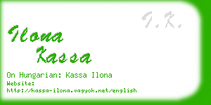 ilona kassa business card